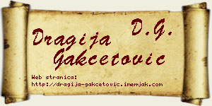Dragija Gakčetović vizit kartica